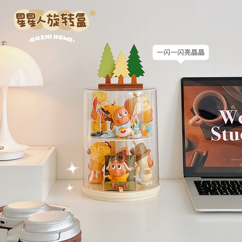 Action Figure Stand - Вращающаяся двухуровневая акриловая подставка-органайзер для фигурок,